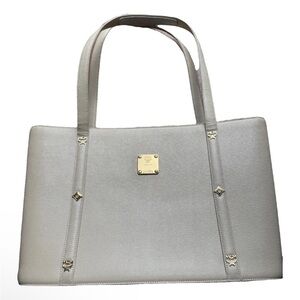 MCM Large Limited Edition Milla Tote In Beige Pebble Grain Leather W/ COA-EUC